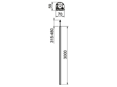 Mazeichnung 2 OBO ISSRM45EL Installationssaeule