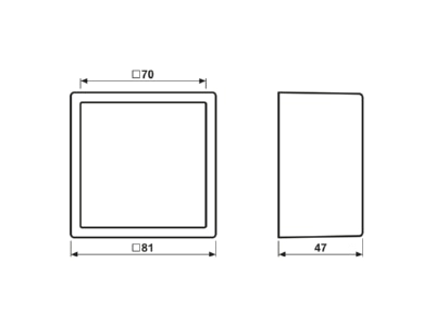 Ma�zeichnung Jung ES 2581 A L AP Kappe 1 fach eds lack angeformter Rahmen
