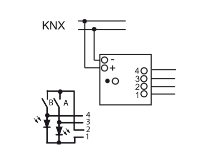 Connection diagram Busch Jaeger 6119 20 Binary input for home automation 2 ch
