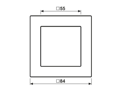 Dimensional drawing Jung AC 581 GL WW Frame 1 gang white