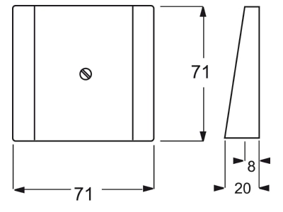 Dimensional drawing Busch Jaeger 1749 774 Control element cable exit