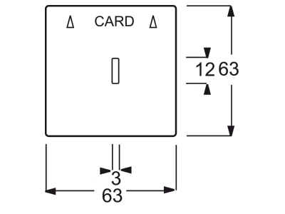 Dimensional drawing Busch Jaeger 1792 885 Cover plate for switch push button black