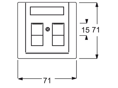 Dimensional drawing Busch Jaeger 1800 775 Control element Modular Jack