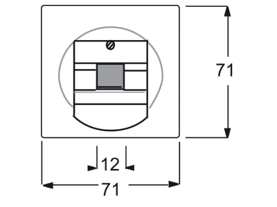 Dimensional drawing Busch Jaeger 1803 774 Control element UAE IAE  ISDN 