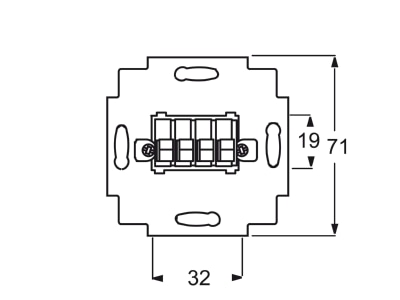 Dimensional drawing Busch Jaeger 0248 04 101 Basic element loudspeaker connection