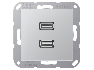 Produktbild Jung MA A 1153 AL Multimedia Anschluss alu 2 x USB m Tragring