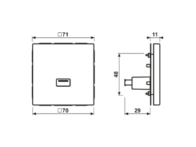 Ma�zeichnung Jung MA LS 1122 SW Multimedia Anschluss sw USB m Tragring