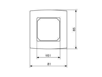 Dimensional drawing Alre it JZ 090 910 Frame 1 gang white