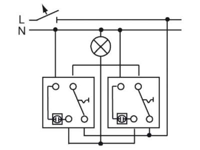 Connection diagram 1 Busch Jaeger 2000 6 UJ 01 3 way switch  alternating switch 
