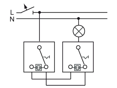 Connection diagram 4 Busch Jaeger 2000 6 UJ 01 3 way switch  alternating switch 
