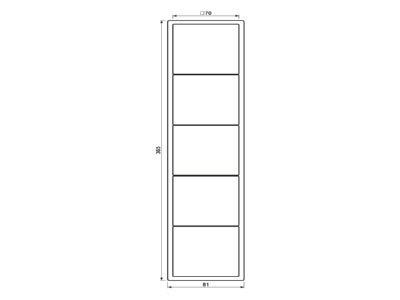 Ma�zeichnung Jung ME 2985 C Rahmen 5fach Mess clas waage  senkrecht