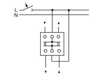 Connection diagram 2 Busch Jaeger 2712 SLW 53 2 pole switch and push switch
