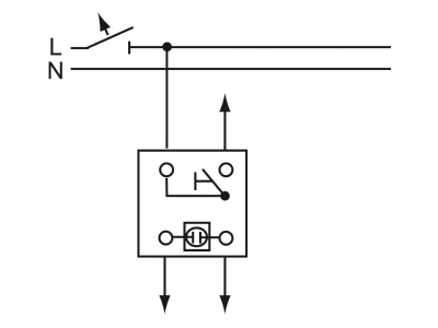 Connection diagram 2 Busch Jaeger 2621 WN 53 201 Push button 1 make contact  NO  cyan
