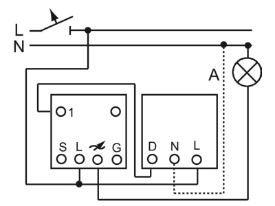 Connection diagram 1 Busch Jaeger 6592 U Dimmer flush mounted
