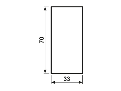 Ma�zeichnung 2 Jung LS 50NASW Abdeckung in Tastenfarbe 33x70 5mm