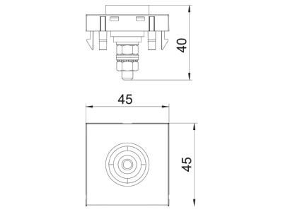 Dimensional drawing 1 OBO PAD ID6 AL1 Grounding receptacle
