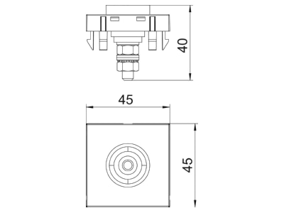 Dimensional drawing 2 OBO PAD ID6 AL1 Grounding receptacle