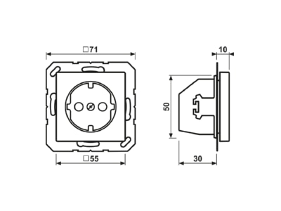 Dimensional drawing 2 Jung A 1520 N WW Socket outlet  receptacle 