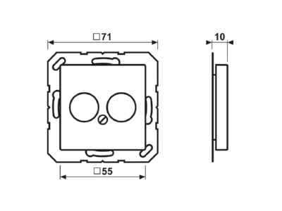 Ma�zeichnung 1 Jung A 562 2 BF WW Abdeckung Lautspr  2 fach alpinweiss