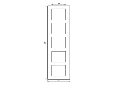 Ma�zeichnung Jung AC 585 BF ANM Rahmen 5 fach anthrazit matt