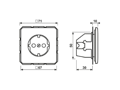Dimensional drawing Jung CD 1520 KI WW Socket outlet  receptacle 