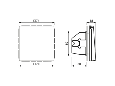 Dimensional drawing Jung ES 1520 KL Socket outlet  receptacle