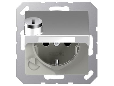 Produktbild Jung A 1520 BFKLSL AL SCHUKO Steckdose 16A 250V Klappdeckel