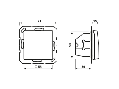 Dimensional drawing Jung ABAS 1520 KL Socket outlet  receptacle 