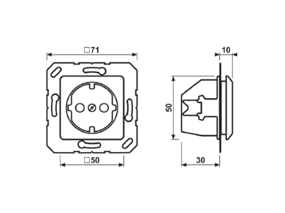 Ma�zeichnung Jung CD 5120 BFKI WW SCHUKO Steckdose 16A 250V m Beruehrungsschutz