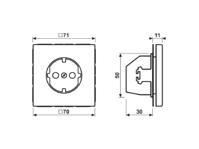 Ma�zeichnung Jung ES 1520 N SCHUKO Steckdose 16A 250V ohne Krallen