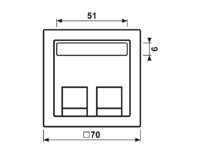 Dimensional drawing Jung LS 569 30 BF PL Central cover plate