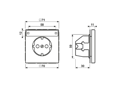 Mazeichnung Jung ME 1520 KINA C SCHUKO Steckdose 16A 250V m Beruehrungsschutz