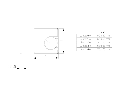 Ma�zeichnung Alre it JZ 009 021 Deckelset 50x50mm verkehrsweiss matt