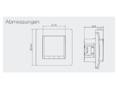 Dimensional drawing Eberle FIT 3Rw   blau UP clock thermostat 
