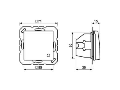Dimensional drawing Jung ABAS 1520 KLKO Socket outlet  receptacle 
