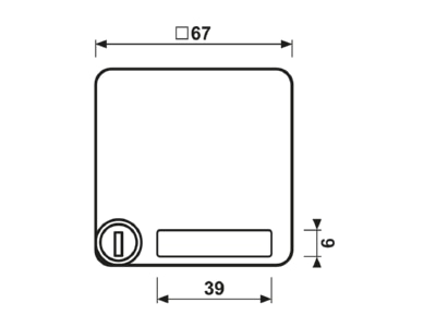 Dimensional drawing Jung CD 590 BFKLSL O Frame 1 gang orange