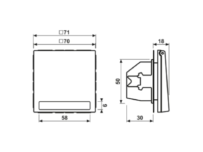 Dimensional drawing Jung LS 1520 BFNAKL LG Socket outlet  receptacle 