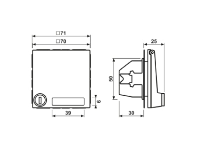 Dimensional drawing Jung AL 1520 NAKLSL D Socket outlet  receptacle 