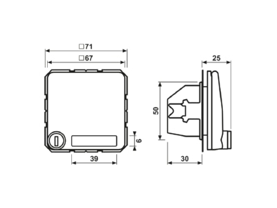 Dimensional drawing Jung CD 1520 NAKLSL O Socket outlet  receptacle 