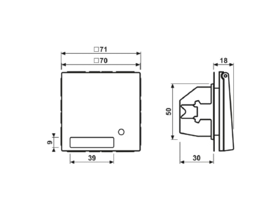 Dimensional drawing Jung LS 1520 NAKLKO GN Socket outlet  receptacle 