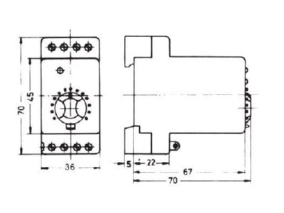 Dimensional drawing Eberle ITR 3 60 Analogue temperature controller