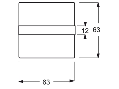 Dimensional drawing Busch Jaeger 1764 NLI KI 884 Cover plate for switch push button white
