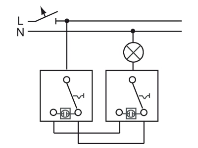 Wiring plan Busch Jaeger 2000 6 UJ 09 3 way switch  alternating switch 
