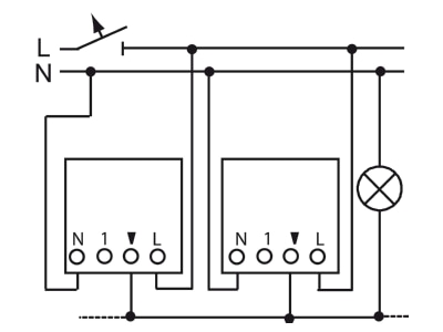 Connection diagram 1 Busch Jaeger 6401 U 102 Electronic switch relay
