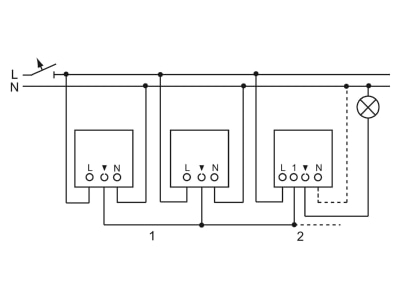 Connection diagram 4 Busch Jaeger 6401 U 102 Electronic switch relay

