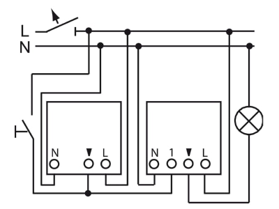 Wiring plan 2 Busch Jaeger 6401 U 102 Electronic switch relay

