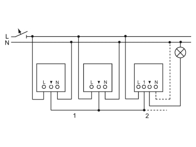 Wiring plan 4 Busch Jaeger 6401 U 102 Electronic switch relay
