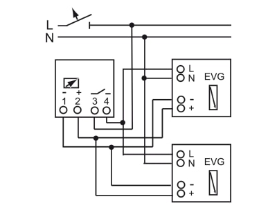 Connection diagram Busch Jaeger 2112 U 101 Control unit for light control system
