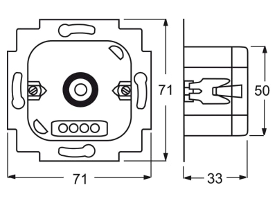 Dimensional drawing Busch Jaeger 2112 U 101 Control unit for light control system