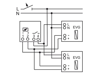 Wiring plan Busch Jaeger 2112 U 101 Control unit for light control system
